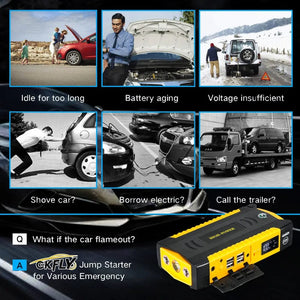 Planet Gates GKFLY 16000mAh Car Jump Starter Power Bank Car Battery Booster Charger 12V Starting Device Petrol Diesel Car Starter Buster
