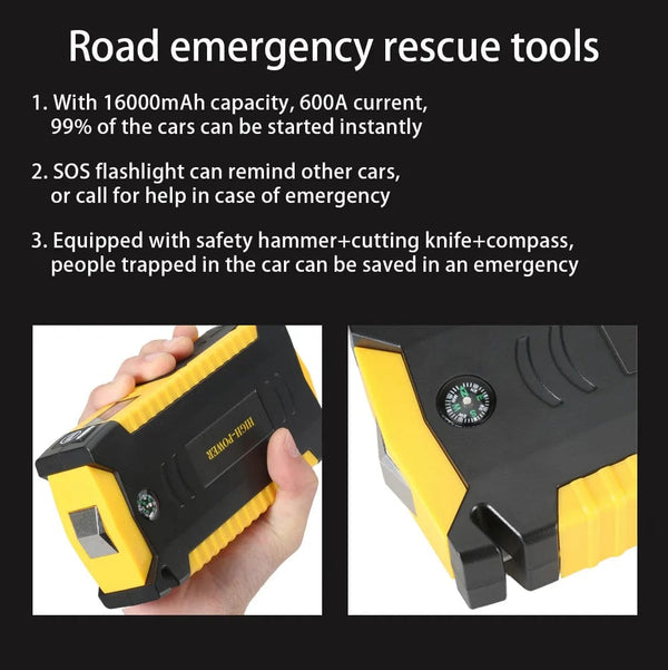 Planet Gates GKFLY 16000mAh Car Jump Starter Power Bank Car Battery Booster Charger 12V Starting Device Petrol Diesel Car Starter Buster