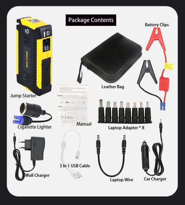 Planet Gates GKFLY 16000mAh Car Jump Starter Power Bank Car Battery Booster Charger 12V Starting Device Petrol Diesel Car Starter Buster