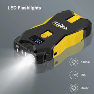 Planet Gates GKFLY Car Jump Starter Portable 12V Petrol Diesel Starting Device Cables Portable Power Bank 1200A Car Battery Charger Buster