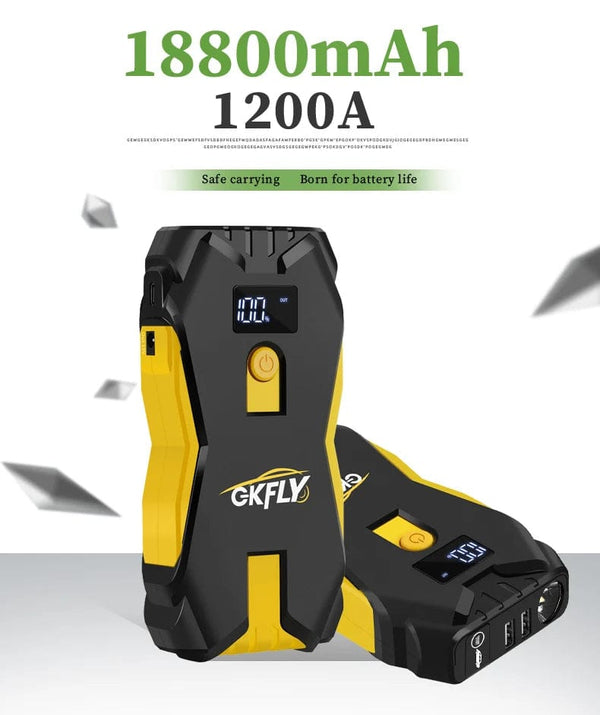 Planet Gates GKFLY Car Jump Starter Portable 12V Petrol Diesel Starting Device Cables Portable Power Bank 1200A Car Battery Charger Buster