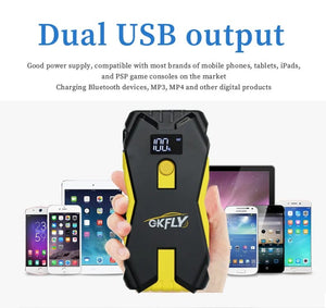 Planet Gates GKFLY Car Jump Starter Portable 12V Petrol Diesel Starting Device Cables Portable Power Bank 1200A Car Battery Charger Buster