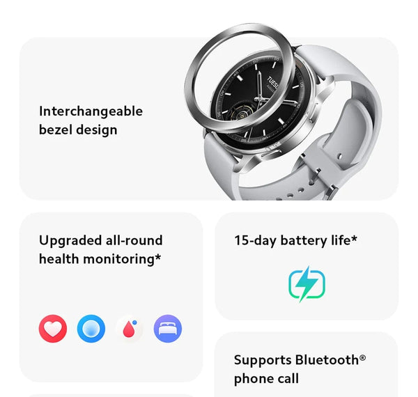 Planet Gates GL Silvery / CHINA World Premiere Global Version Xiaomi Watch S3 1.43” AMOLED Display Bluetooth®️ 5.2 AII -New MIUI Watch OS 14 days battery life
