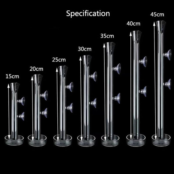 Planet Gates Glass Aquarium Feeder Tube Dish Transparent Fish Tank Shrimp Snail Food Feeder Bowl Aquarium Feeding Accessories Shrimp Feeders