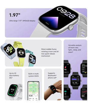 Planet Gates Global Version Black In Stock Global Version Redmi Watch 4 Smart Watch Ultra Large 1.97'' AMOLED Display 20 Days Battery Life Support 5-system