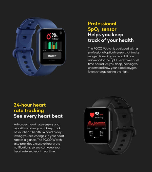 Planet Gates Global Version POCO Watch 1.6'' AMOLED Display 14 Days Battery GPS Always-on Watch Face Blood Oxygen Smartwatch