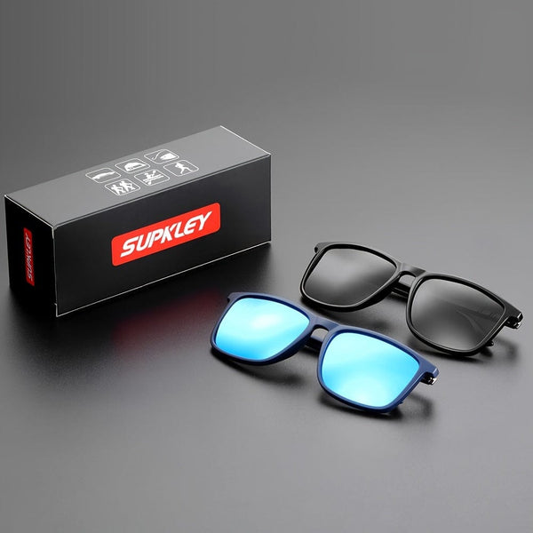Planet Gates Gloss Black And Blue Mirror SUPKLEY Sports Polarized Sunglasses For Men, Comfortable Lightweight Protective Sunglasses UV Protection, Ideal choice for Gifts
