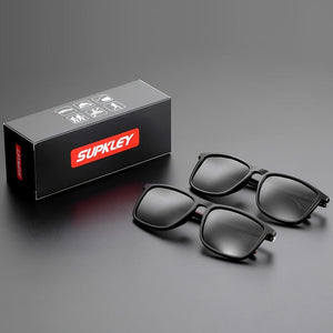 Planet Gates Gloss Black And Matte Black SUPKLEY Sports Polarized Sunglasses For Men, Comfortable Lightweight Protective Sunglasses UV Protection, Ideal choice for Gifts