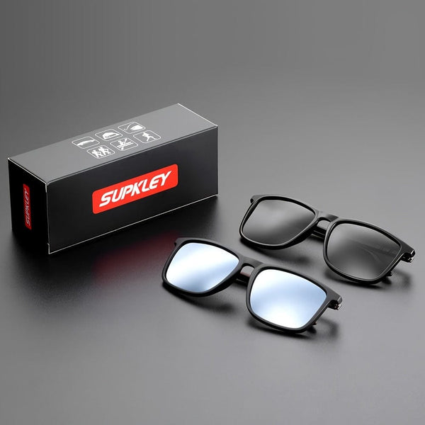 Planet Gates Gloss Black And Silver SUPKLEY Sports Polarized Sunglasses For Men, Comfortable Lightweight Protective Sunglasses UV Protection, Ideal choice for Gifts