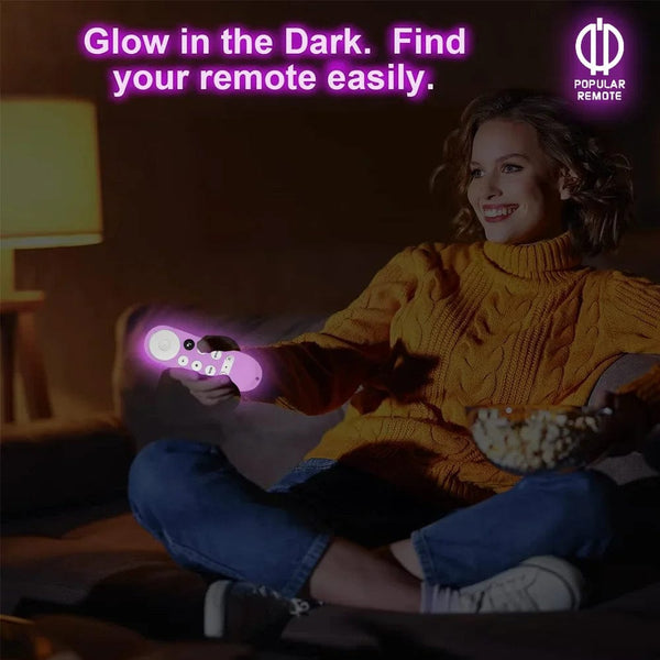 Planet Gates Glow Purple Silicone Protective Case for Chromecast Google TV HD 2022 / 4K 2020 Voice Remote Shockproof Silicone Case Glows in the Dark