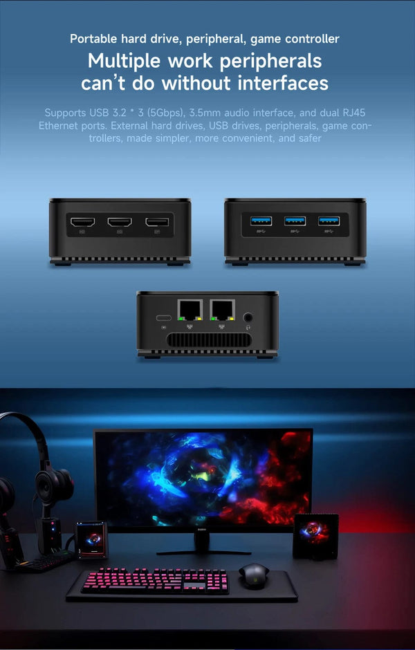 Planet Gates GMK G2 / us / 12GB RAM 512GB ROM MLLSE G2 Mini PC Windows 11 Pro Alder Lake N100 Intel 12th DDR4 12GB RAM 512GB SSD WiFi 6 BT5.2 Desktop Computer Mini Pc Work