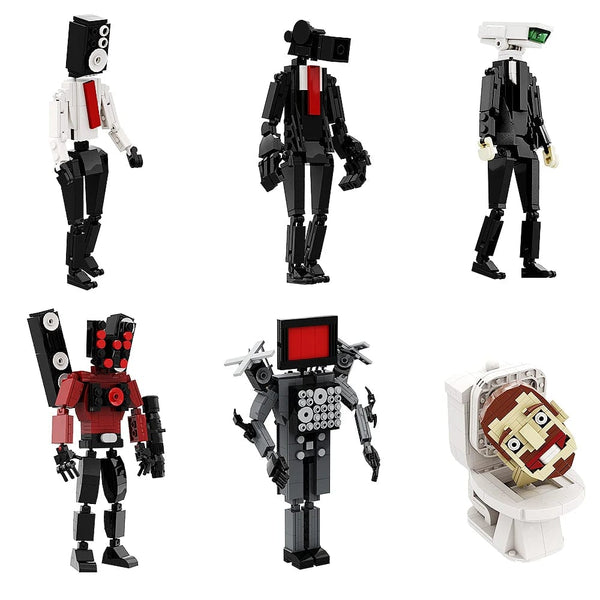 Planet Gates Gobricks MOC Skibidi Toilet Man Monitor Building Blocks Speakerman The Audio and Camera Man ski video eyelet camera man Toys