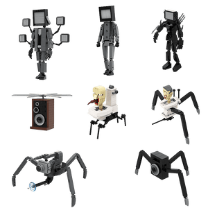 Planet Gates Gobricks MOC Skibidi Toilet Man Monitor Building Blocks Speakerman The Audio and Camera Man ski video eyelet camera man Toys