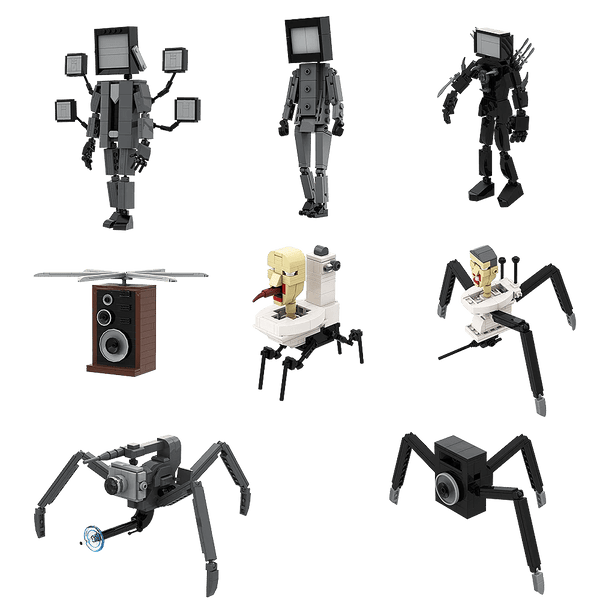 Planet Gates Gobricks MOC Skibidi Toilet Man Monitor Building Blocks Speakerman The Audio and Camera Man ski video eyelet camera man Toys