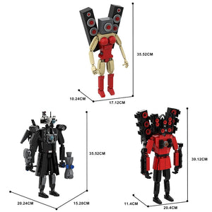 Planet Gates Gobricks MOC Skibidi Toilet Man Monitor Building Blocks Speakerman The Audio and Camera Man ski video eyelet camera man Toys