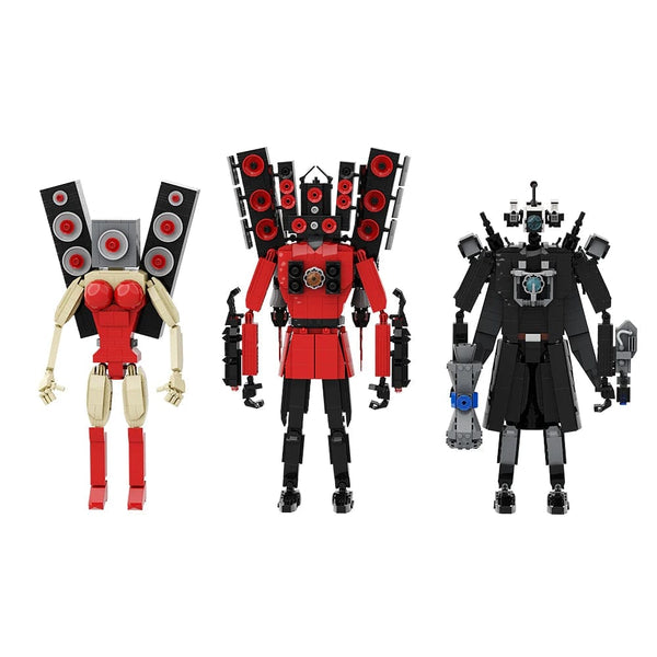 Planet Gates Gobricks MOC Skibidi Toilet Man Monitor Building Blocks Speakerman The Audio and Camera Man ski video eyelet camera man Toys