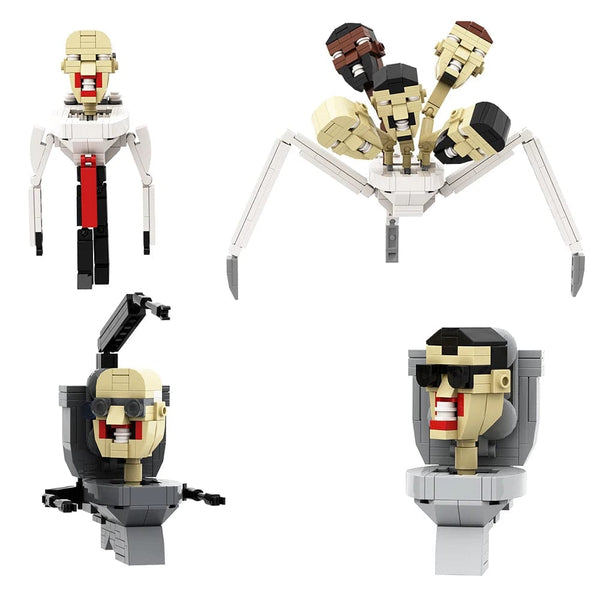 Planet Gates Gobricks MOC Skibidi Toilet Man Monitor Building Blocks Speakerman The Audio and Camera Man ski video eyelet camera man Toys