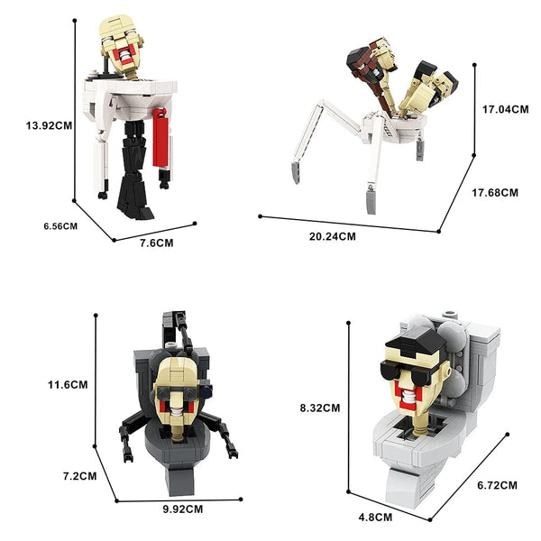 Planet Gates Gobricks MOC Skibidi Toilet Man Monitor Building Blocks Speakerman The Audio and Camera Man ski video eyelet camera man Toys