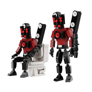 Planet Gates Gobricks MOC Skibidi Toilet Man Monitor Building Blocks Speakerman The Audio and Camera Man ski video eyelet camera man Toys