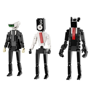 Planet Gates Gobricks MOC Skibidi Toilet Man Monitor Building Blocks Speakerman The Audio and Camera Man ski video eyelet camera man Toys