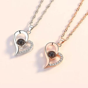 Planet Gates gold-05 Projection Necklace Set With Rose Gift Box 100 Languages I Love You Heart Pendant Jewelry 2023 Hot Sale Accessories Dropshipping