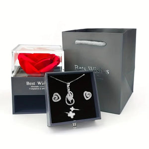 Planet Gates gold-05 Projection Necklace Set With Rose Gift Box 100 Languages I Love You Heart Pendant Jewelry 2023 Hot Sale Accessories Dropshipping