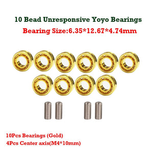 Planet Gates Gold 10 Bead 10PCS Yoyo Bearing 10Pcs/Bag UR188 R188 Responsive Unresponsive Bearings for YoYo Professional Metal Ball Bearing Parts
