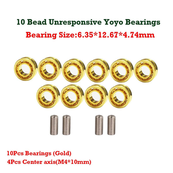 Planet Gates Gold 10 Bead 10PCS Yoyo Bearing 10Pcs/Bag UR188 R188 Responsive Unresponsive Bearings for YoYo Professional Metal Ball Bearing Parts
