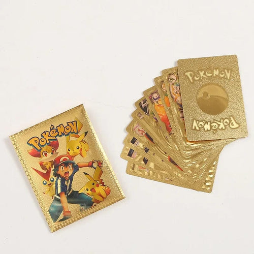 Planet Gates Gold 10 cards Original Pokemon Cards Pikachu Random 10 Gold Foil Party Games Anime Peripherals English Table Game Card Collection Kids Toys