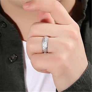 Planet Gates Gold 14 K Ring for Man Luxury Engraving Dragon Adjustable Ring Fashion Jewelry Male Two Color Yellow/White Gold Finger Ring Gift