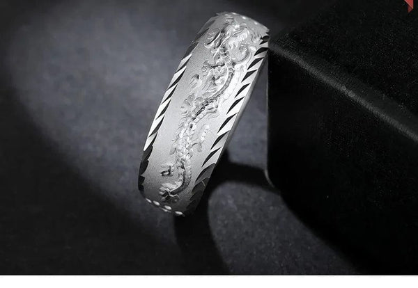 Planet Gates Gold 14 K Ring for Man Luxury Engraving Dragon Adjustable Ring Fashion Jewelry Male Two Color Yellow/White Gold Finger Ring Gift