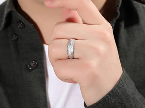 Planet Gates Gold 14 K Ring for Man Luxury Engraving Dragon Adjustable Ring Fashion Jewelry Male Two Color Yellow/White Gold Finger Ring Gift