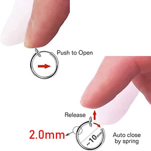 Planet Gates Gold / 16mm 2Pcs Small Hoop Spring Ear Clips Earrings For Women Men Stainless Steel Painless No Piercing Stealth Fake Ear Jewelry 8-16mm