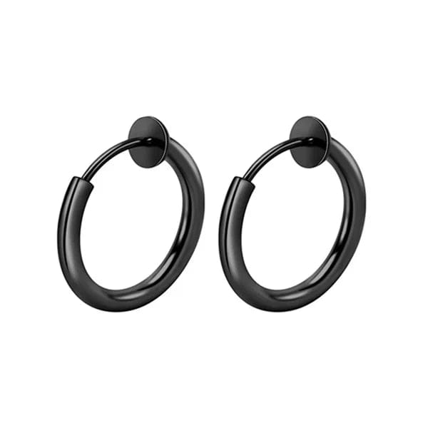 Planet Gates Gold / 16mm 2Pcs Small Hoop Spring Ear Clips Earrings For Women Men Stainless Steel Painless No Piercing Stealth Fake Ear Jewelry 8-16mm