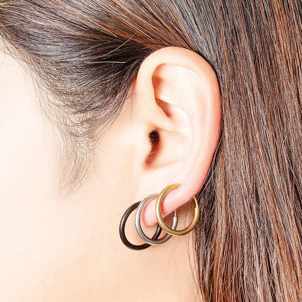 Planet Gates Gold / 16mm 2Pcs Small Hoop Spring Ear Clips Earrings For Women Men Stainless Steel Painless No Piercing Stealth Fake Ear Jewelry 8-16mm