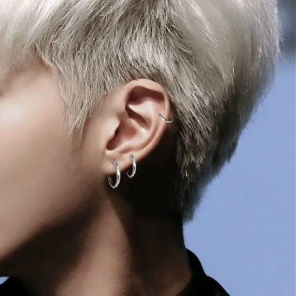 Planet Gates Gold / 16mm 2Pcs Small Hoop Spring Ear Clips Earrings For Women Men Stainless Steel Painless No Piercing Stealth Fake Ear Jewelry 8-16mm