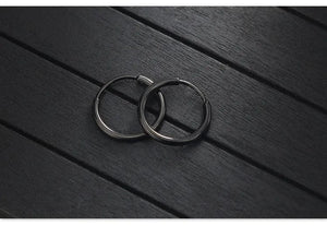 Planet Gates gold / 16mm New Stainless Steel Fashion Small Big Circle Women Hoop Earrings Exaggerated Hoop Ear Loop Smooth Round Earring Party Jewelry