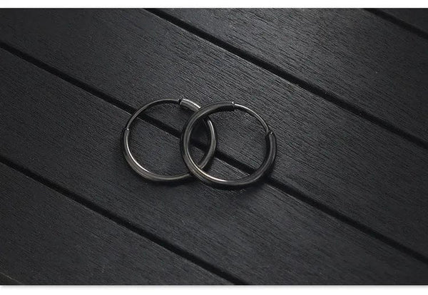 Planet Gates gold / 16mm New Stainless Steel Fashion Small Big Circle Women Hoop Earrings Exaggerated Hoop Ear Loop Smooth Round Earring Party Jewelry