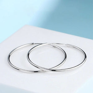 Planet Gates gold / 16mm New Stainless Steel Fashion Small Big Circle Women Hoop Earrings Exaggerated Hoop Ear Loop Smooth Round Earring Party Jewelry