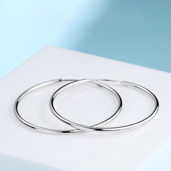 Planet Gates gold / 16mm New Stainless Steel Fashion Small Big Circle Women Hoop Earrings Exaggerated Hoop Ear Loop Smooth Round Earring Party Jewelry