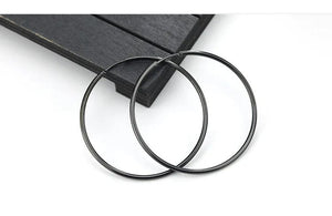 Planet Gates gold / 16mm New Stainless Steel Fashion Small Big Circle Women Hoop Earrings Exaggerated Hoop Ear Loop Smooth Round Earring Party Jewelry