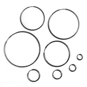 Planet Gates gold / 16mm New Stainless Steel Fashion Small Big Circle Women Hoop Earrings Exaggerated Hoop Ear Loop Smooth Round Earring Party Jewelry