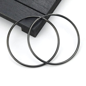 Planet Gates gold / 16mm New Stainless Steel Fashion Small Big Circle Women Hoop Earrings Exaggerated Hoop Ear Loop Smooth Round Earring Party Jewelry