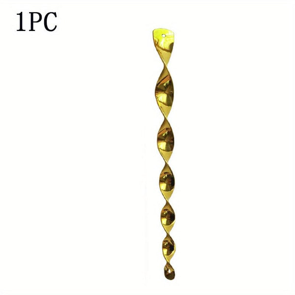 Planet Gates Gold 1pc Garden Patio Decoration: 1pc Bird Repellent Scare Strip, Spiral Wind Spinning Bird Catcher & Wind Chimes - Perfect Memorial Gifts!