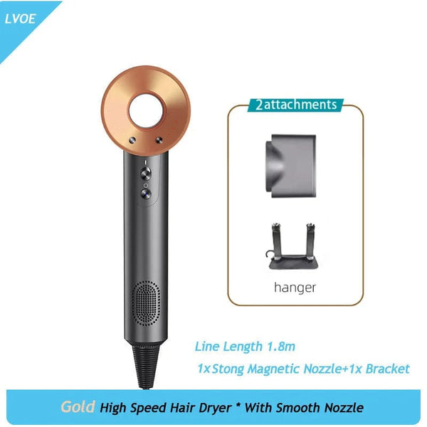 Planet Gates Gold 2 Attachment / us High-Speed Hair Dryer High-Power Negative Ion Hairdryers For Home Hair Salons Hair Care Hot/Cold Air Blow Dryer Free Shipping