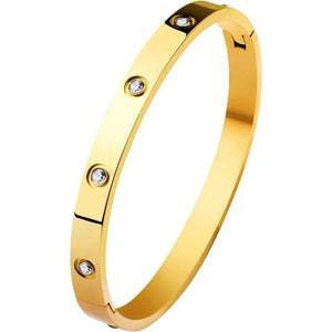 Planet Gates gold 2023 New Trendy Crystal Love Bangles Cubic Zirconia Bracelets Couple Luxuxy Jewelry Stainless Steel Bangles For Women Gift sl295