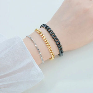 Planet Gates gold / 7mmx18cm Fashion Stainless Steel Men Curb Cuban Chain Bracelet Women Bracelet On Hand For Couple Unisex Wrist Hand Jewelry Gift Party