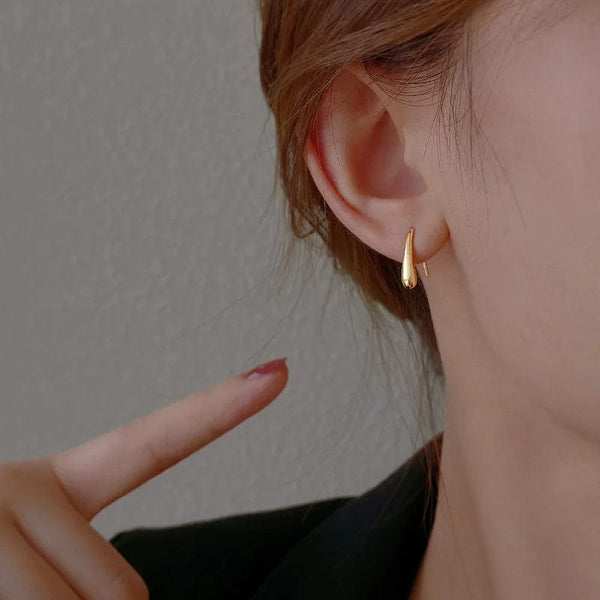 Planet Gates Gold 925 Sterling Silver Water Drop Shape Earrings for Women  Simple Temperament Ins Retro Jewelry Party Birthday Gifts