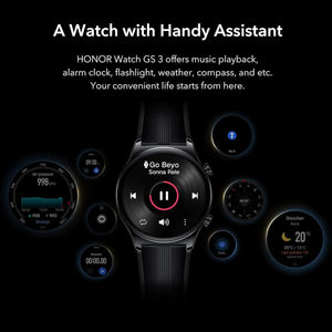 Planet Gates Gold Add Blue Strap / Global Version / Russian Federation HONOR Watch GS 3 Global Version 3D-Curved Glass SmartWatch GS3 1.43" AMOLED Screen 8 channel Accurate Health Monitoring Watch