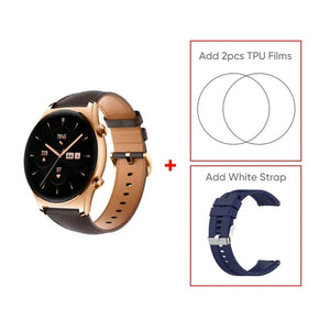 Planet Gates Gold Add Blue Strap / Global Version / Russian Federation HONOR Watch GS 3 Global Version 3D-Curved Glass SmartWatch GS3 1.43" AMOLED Screen 8 channel Accurate Health Monitoring Watch